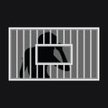 Girl silhouette in jail illustration Royalty Free Stock Photo