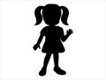 Girl silhouette vector art white background