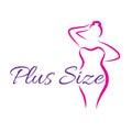 Girl silhouette sketch plus size model. Curvy woman symbol. Vector illustration Royalty Free Stock Photo