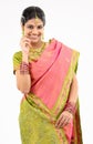 Girl in silk sari Royalty Free Stock Photo