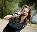 Girl singing Royalty Free Stock Photo