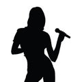 Girl singing silhouette illustration Royalty Free Stock Photo