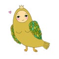 Girl Sirin. Mythological bird. Russian folklore.