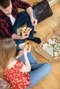 A young couple is on a romantic date at home. Royalty Free Stock Photo