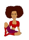 Girl sitting with afro