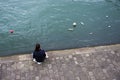 Observing environment trash pollution on the Seine river Paris