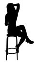 Girl sitting on stool