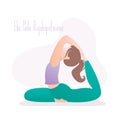 Girl sitting in yoga pose,Raja Kapotasana or King Pigeon Pose