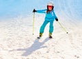 Girl skiing at ski resort