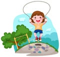Girl skipping Royalty Free Stock Photo