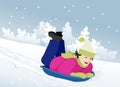 Girl sledding