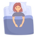 Girl sleep problem icon cartoon vector. Tired woman