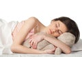 Girl sleep with toy