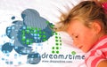 Girl sleeping on Dreamstime pillow Royalty Free Stock Photo