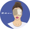 Girl in sleeping mask