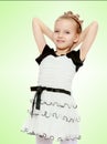 The girl slung over the head hands. Royalty Free Stock Photo