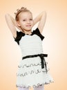 The girl slung over the head hands. Royalty Free Stock Photo