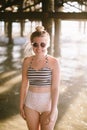 Girl smiling on beach Royalty Free Stock Photo