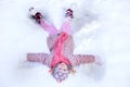 Girl snow angel