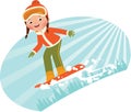 Girl on snowboard