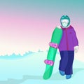 Girl snowboarder.