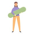 Girl snowboarding icon cartoon vector. Sport extreme