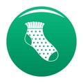 Girl sock icon vector green Royalty Free Stock Photo