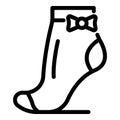 Girl socks icon, outline style
