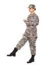 Girl - soldier in the military uniform Royalty Free Stock Photo