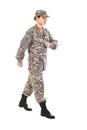 Girl - soldier in the military uniform Royalty Free Stock Photo