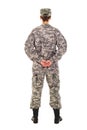 Girl - soldier in the military uniform Royalty Free Stock Photo