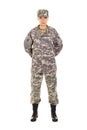 Girl - soldier in the military uniform Royalty Free Stock Photo