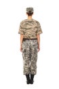 Girl - soldier in the military uniform Royalty Free Stock Photo