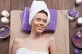 Girl Spa massage sauna relaxation bath Royalty Free Stock Photo