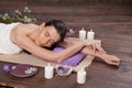 Girl Spa massage sauna relaxation bath Royalty Free Stock Photo