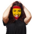 Girl with spanish flag face paint Royalty Free Stock Photo