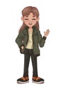 girl speaking cartoon icon