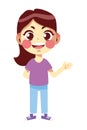 girl speaking cartoon icon