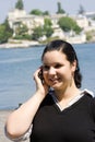 The girl speaking by phone Royalty Free Stock Photo