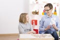 Girl and speech therapist Royalty Free Stock Photo