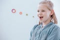 Girl at speech therapy class Royalty Free Stock Photo