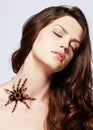 Girl with spider Royalty Free Stock Photo