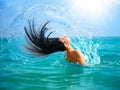 Girl Splashing Water with her Hair