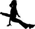 Girl in the splits silhouette Royalty Free Stock Photo