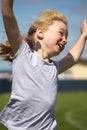 Girl in sports race Royalty Free Stock Photo
