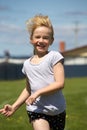 Girl in sports race Royalty Free Stock Photo