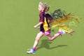 Girl in sports race Royalty Free Stock Photo