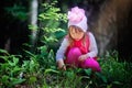 Girl in spring forest Royalty Free Stock Photo