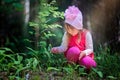 Girl in spring forest Royalty Free Stock Photo