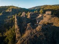 Girl standing on a cliff Royalty Free Stock Photo